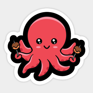 Cute Kawaii Takoyaki Octopus Sticker